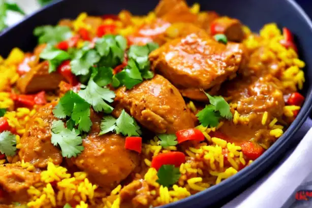 Cena saludable: Pollo al curry con arroz jazmín